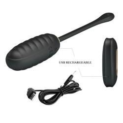 Pretty Love - Doreen Oeuf Vibrant Rechargeable De Luxe Noir Télécommande